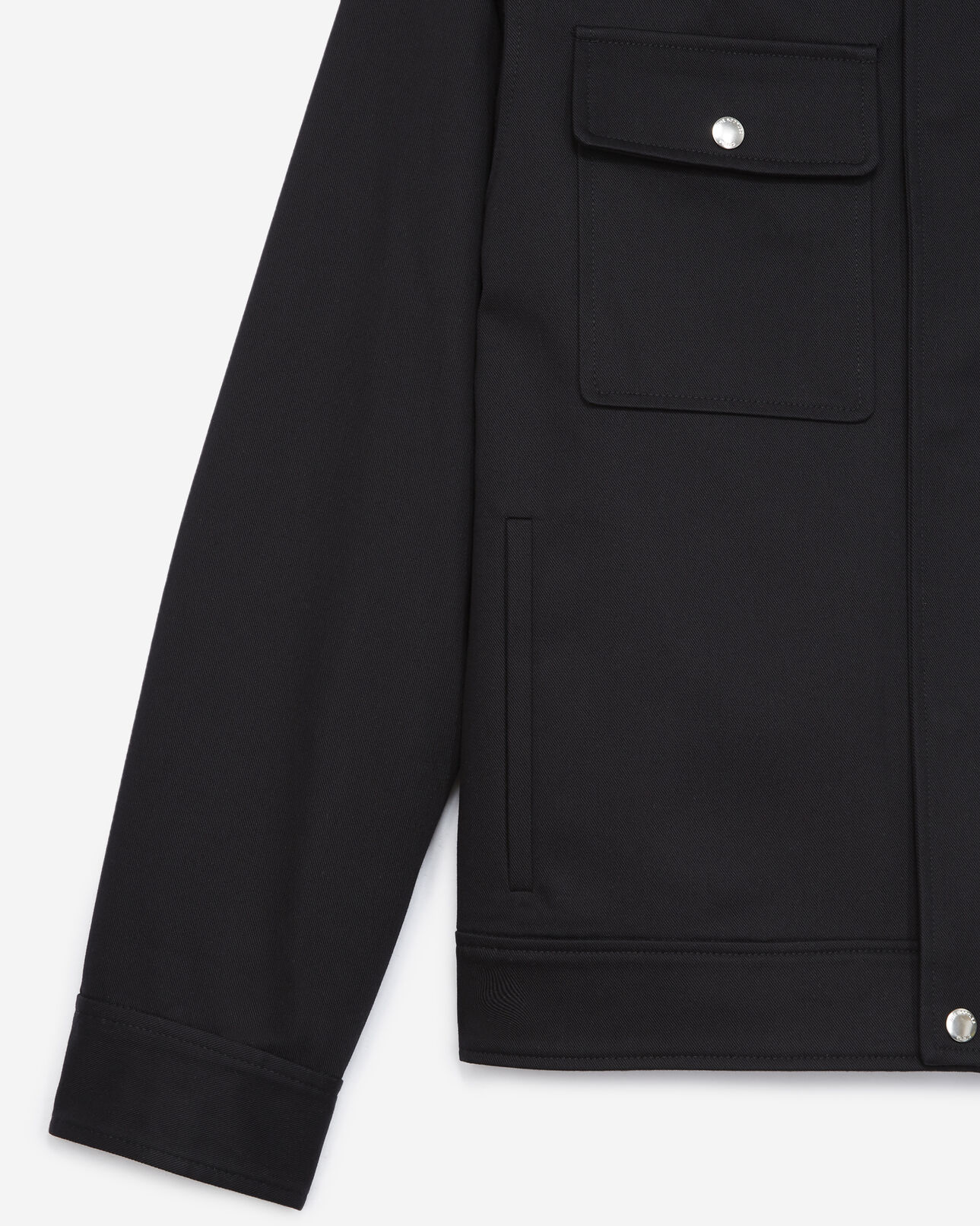 The Kooples MEN NAVY technical navy blue jacket w/leather collar