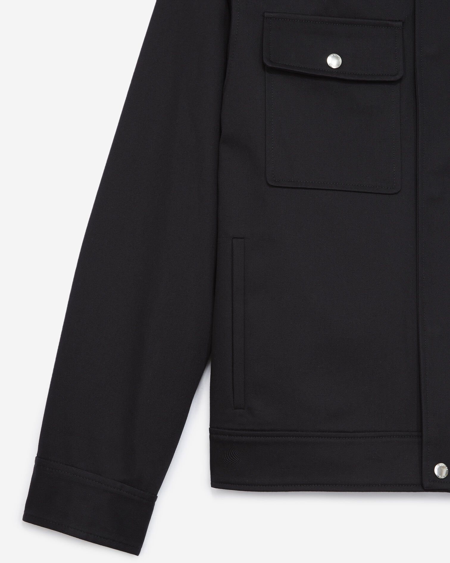 Technical navy blue jacket w/leather collar, NAVY, hi-res image number null
