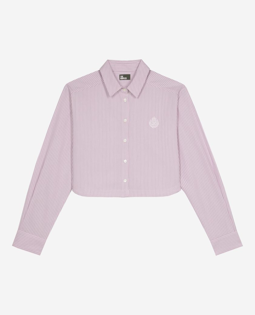 The Kooples WOMEN PINK BLACK pink poplin striped shirt