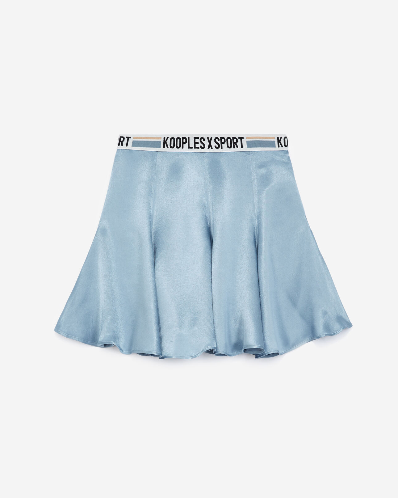 The Kooples MUJER BLUE falda patinadora azul fluida banda logotipo