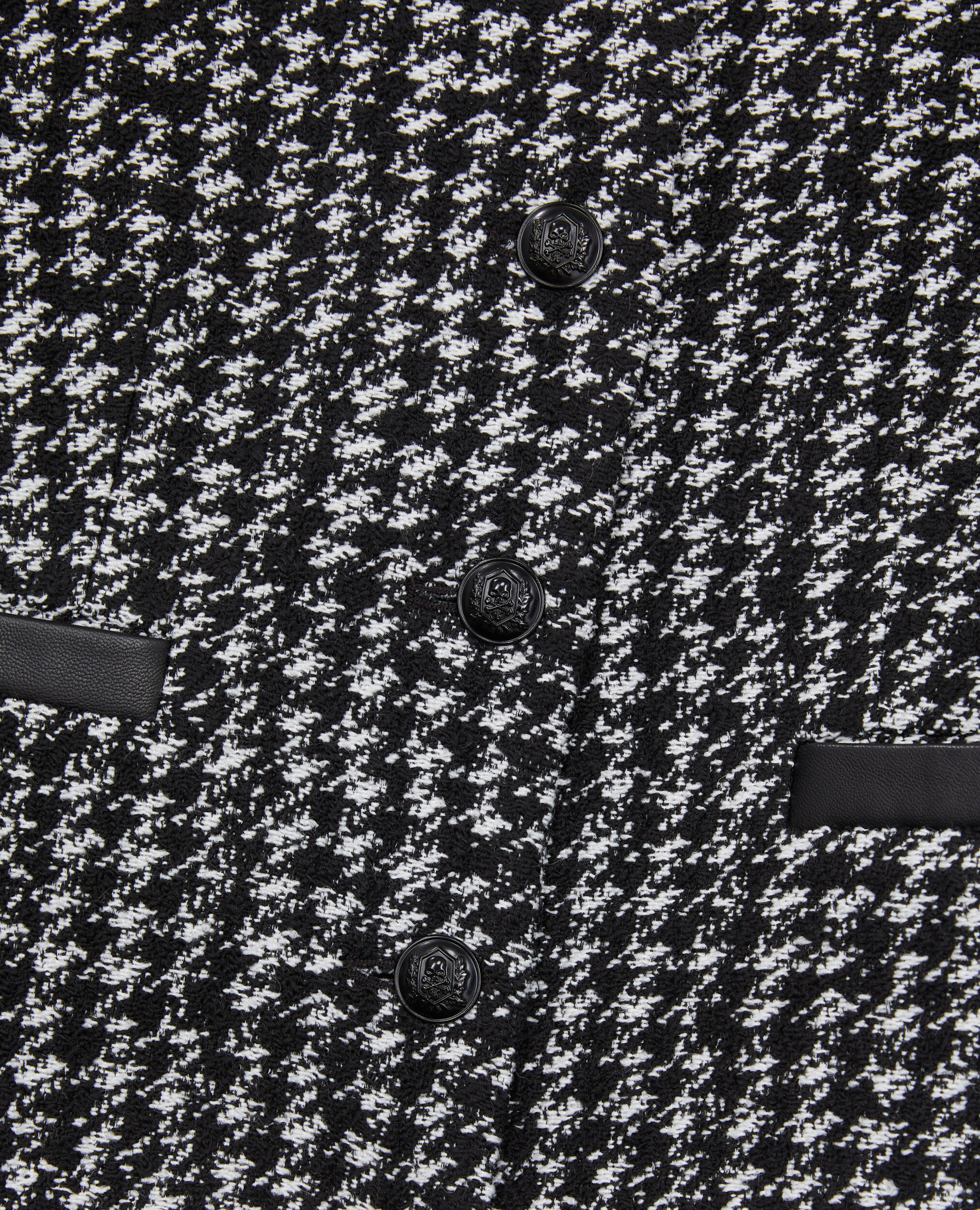 Kurze schwarze Jacke aus Tweed, BLACK WHITE, hi-res image number null