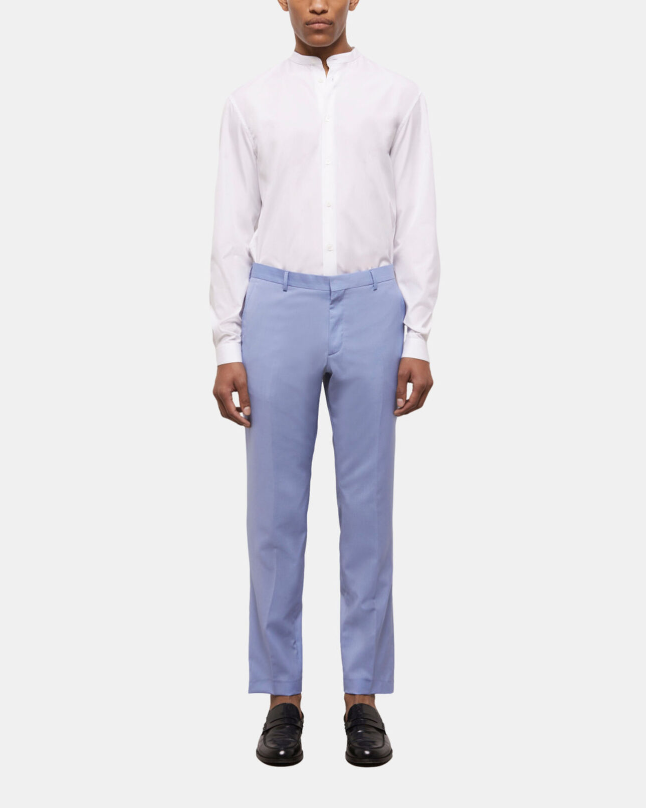 The Kooples MEN LIGHT BLUE blue end-on-end wool suit pants