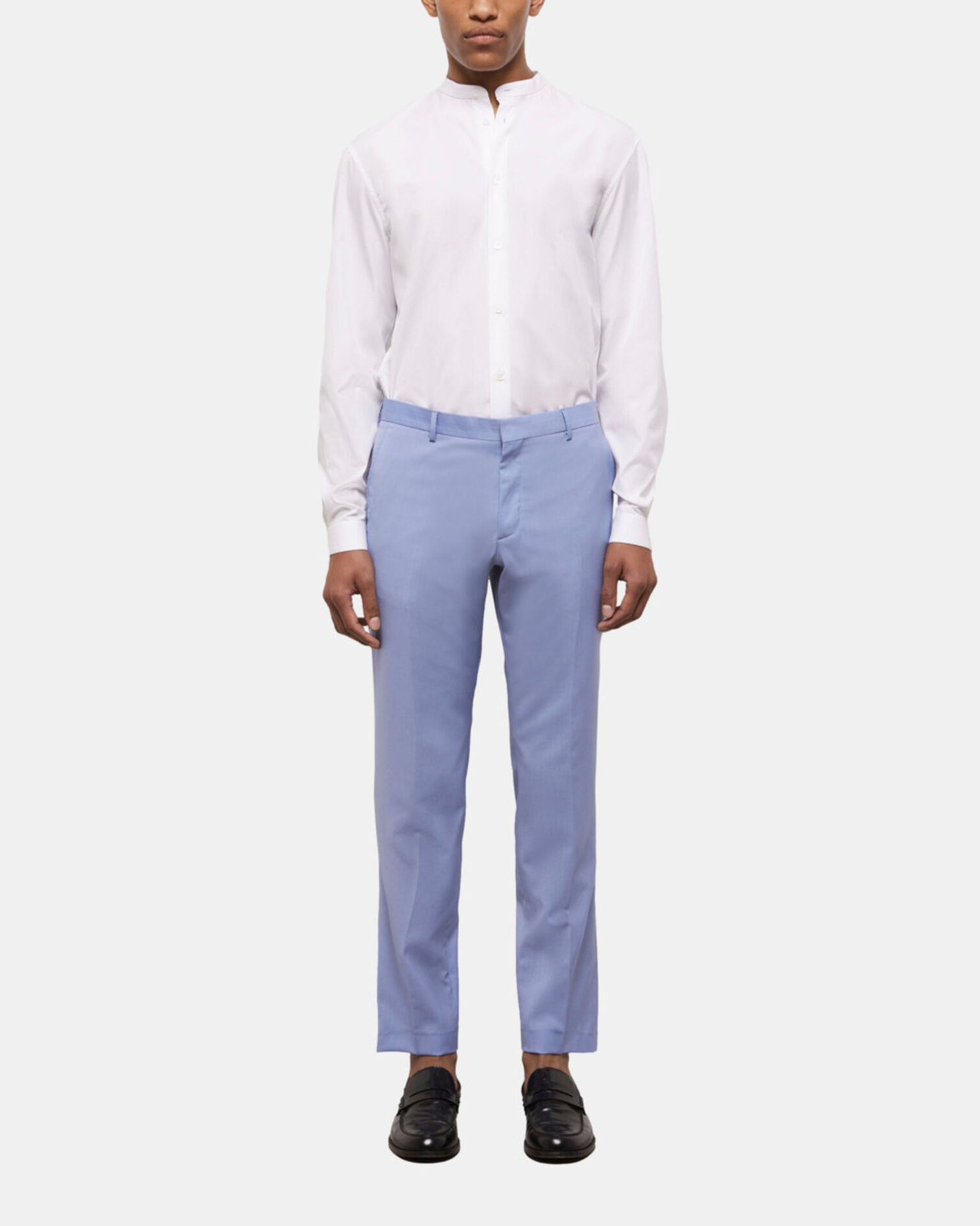 Blue end-on-end wool suit pants, LIGHT BLUE, hi-res image number null