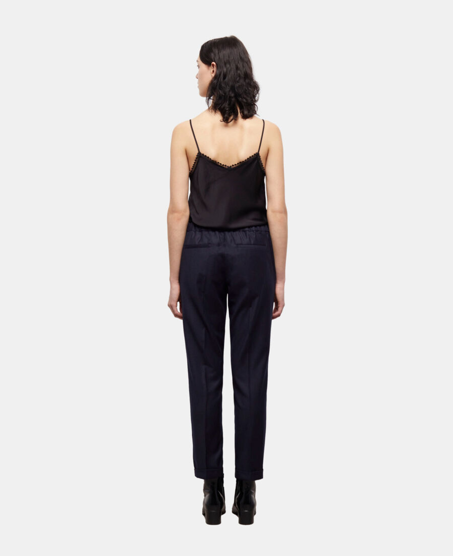 pantalon de costume en laine bleu