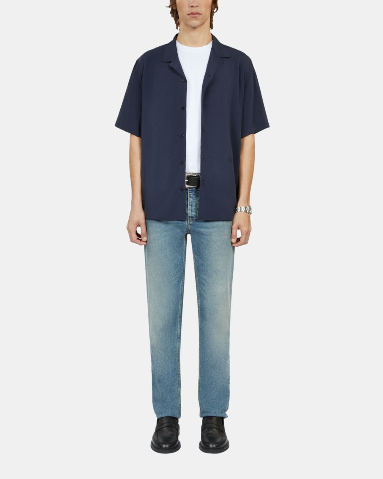 The Kooples HOMME NAVY chemise manches courtes bleu marine