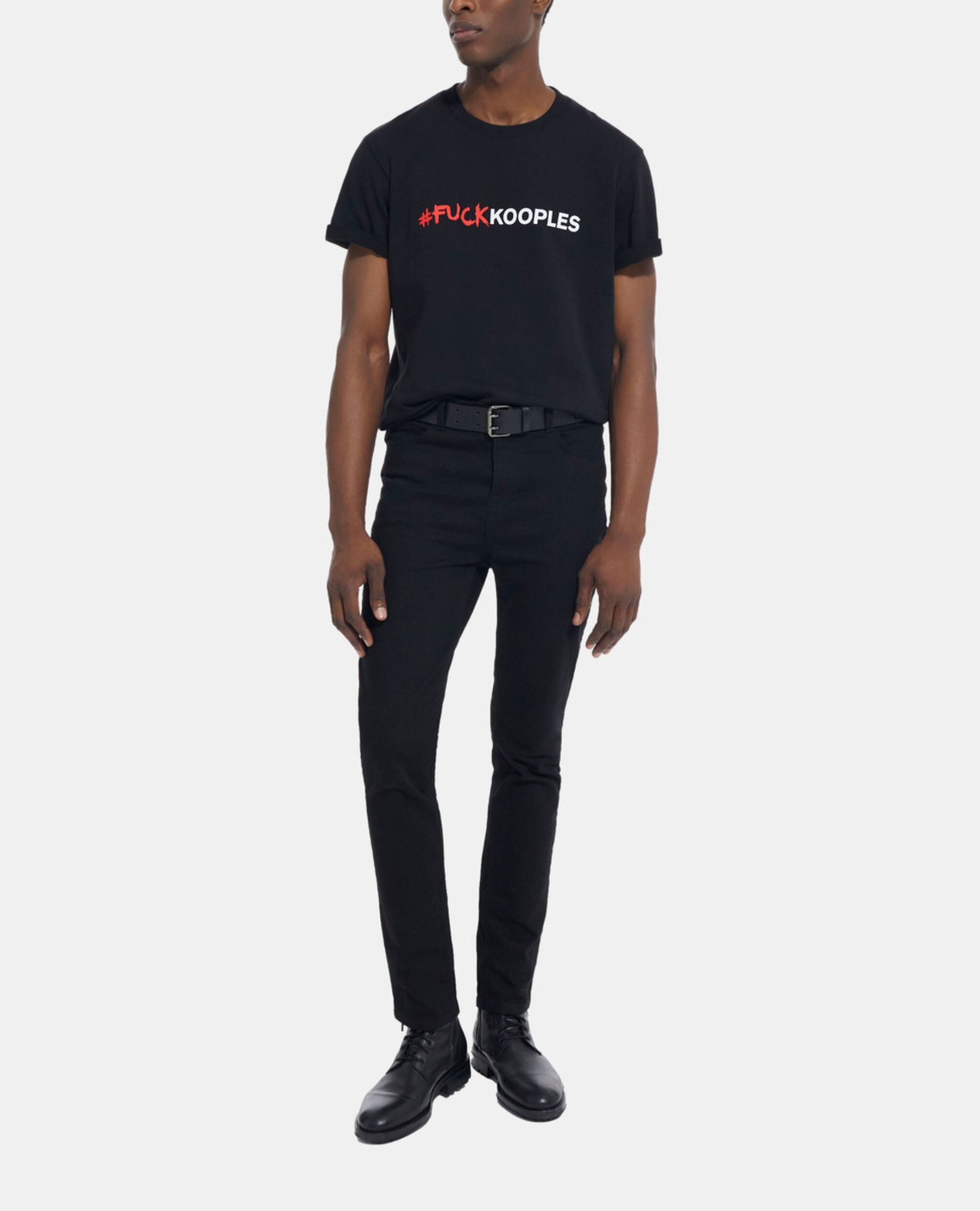 Schwarzes T-Shirt mit Logo, BLACK, hi-res image number null