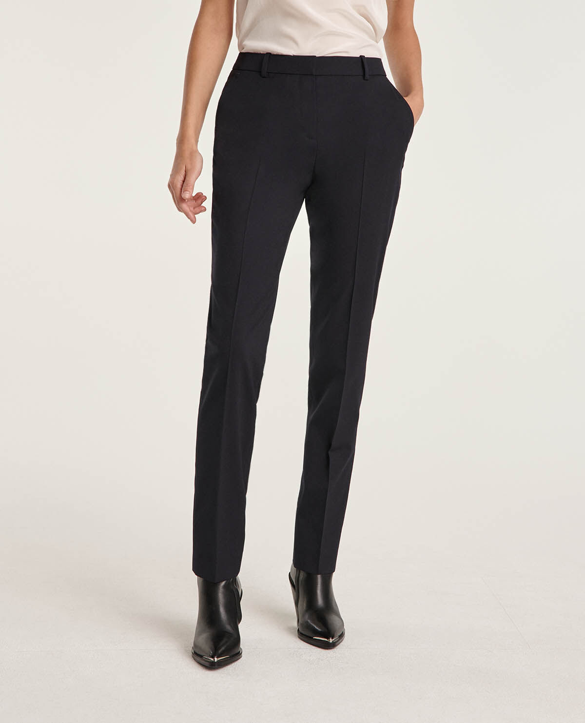 Pantalon tailleur bleu marine laine The Kooples