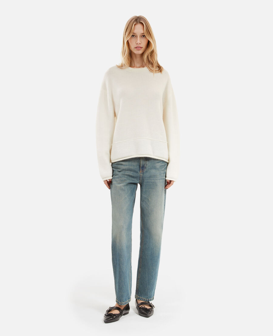 The Kooples F ECRU ecru wool and mohair sweater