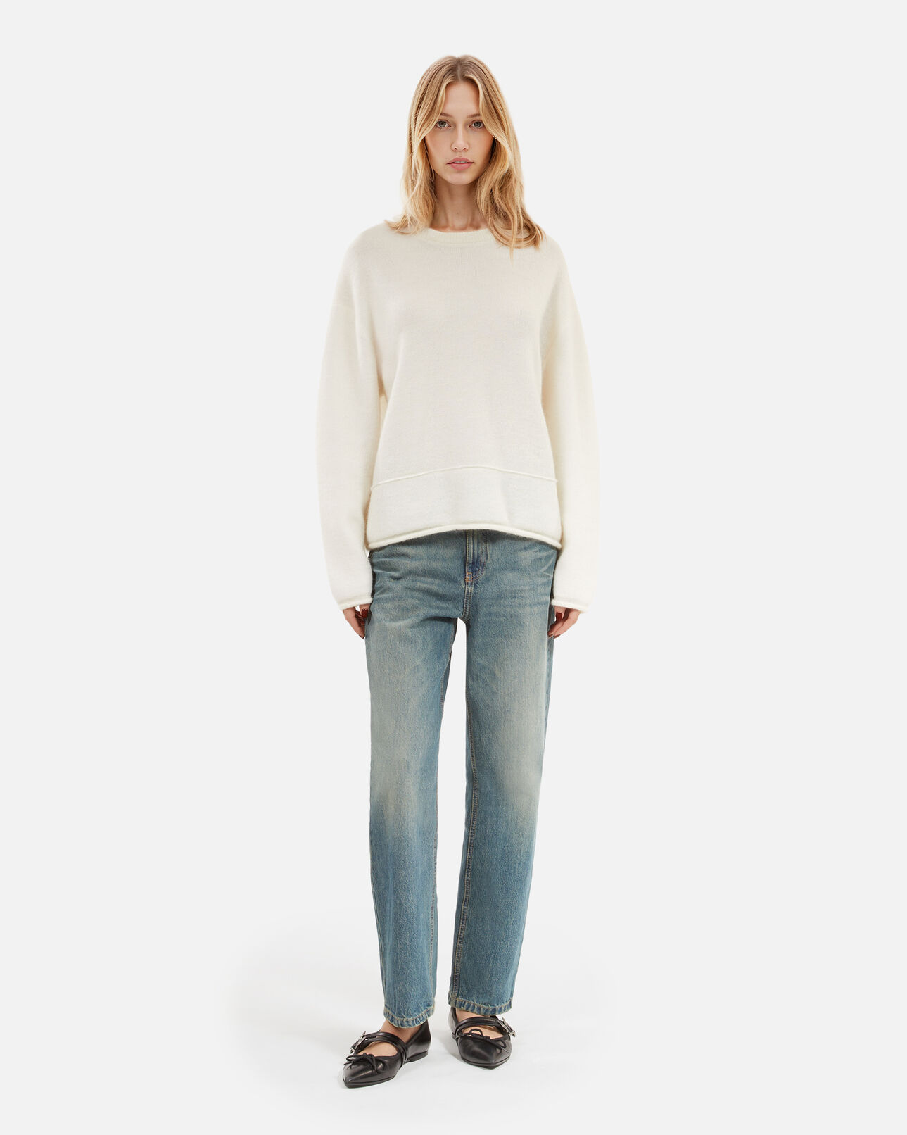 The Kooples MUJER ECRU jersey blanco de lana y mohair