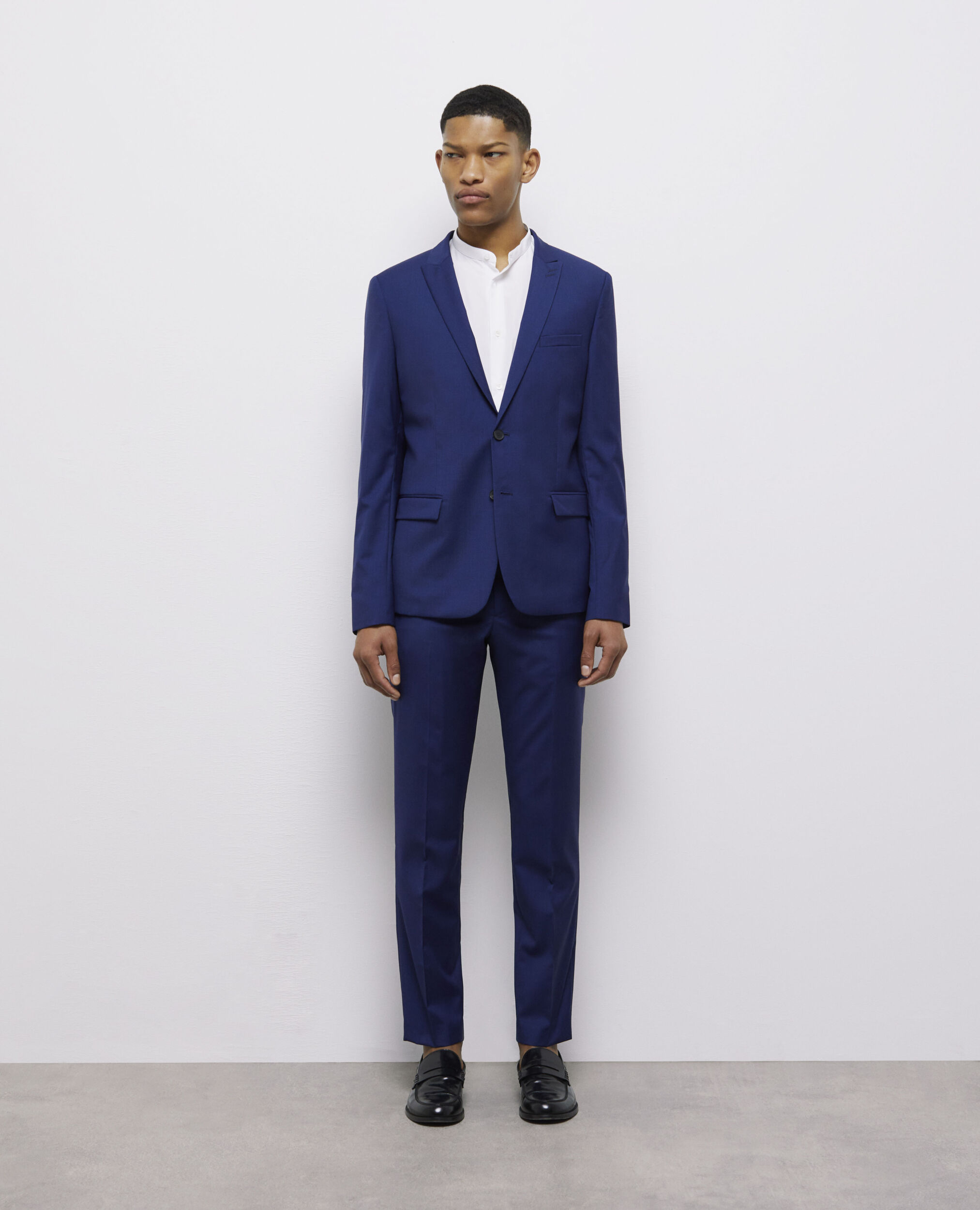 Navy blue suit jacket with micro motif The Kooples Canada
