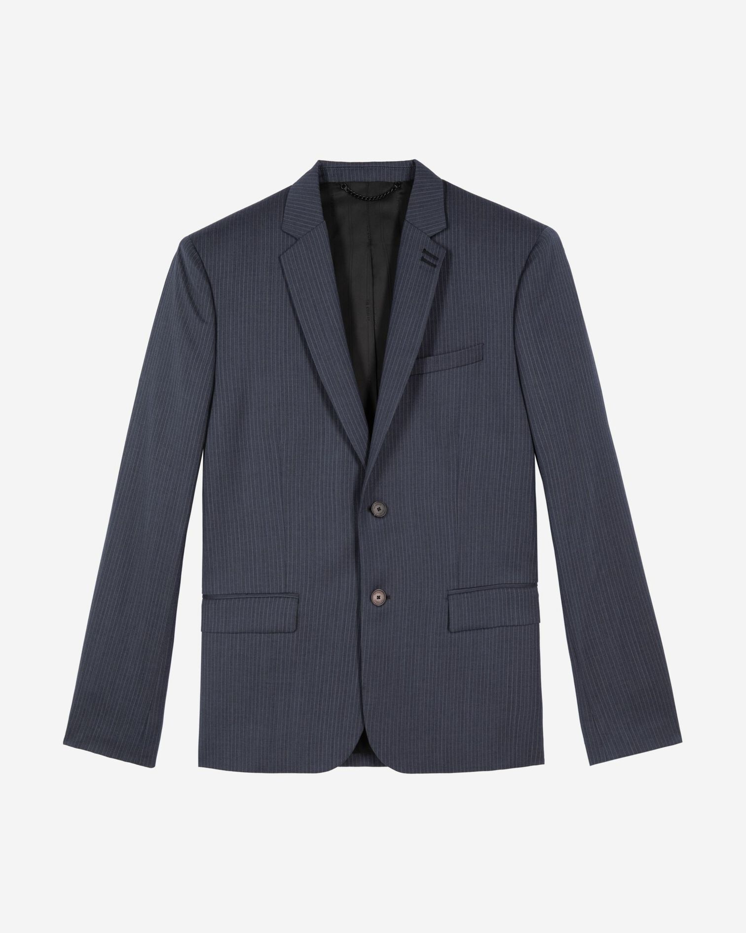 Blue striped wool suit jacket, BLUE, hi-res image number null