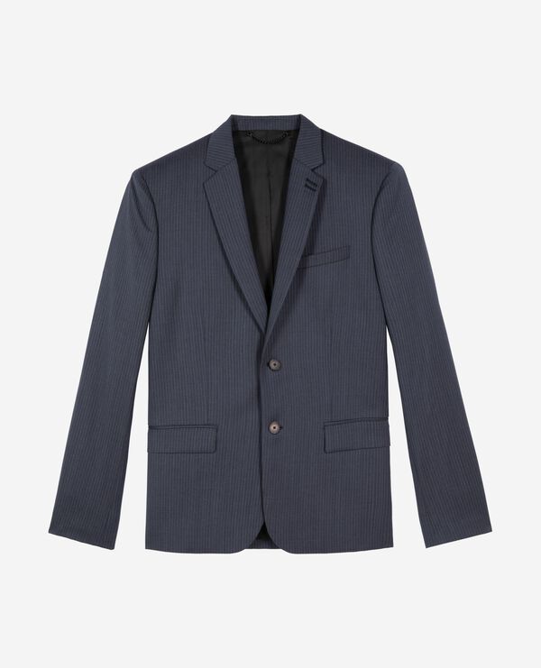 The Kooples MEN BLUE blue striped wool suit jacket