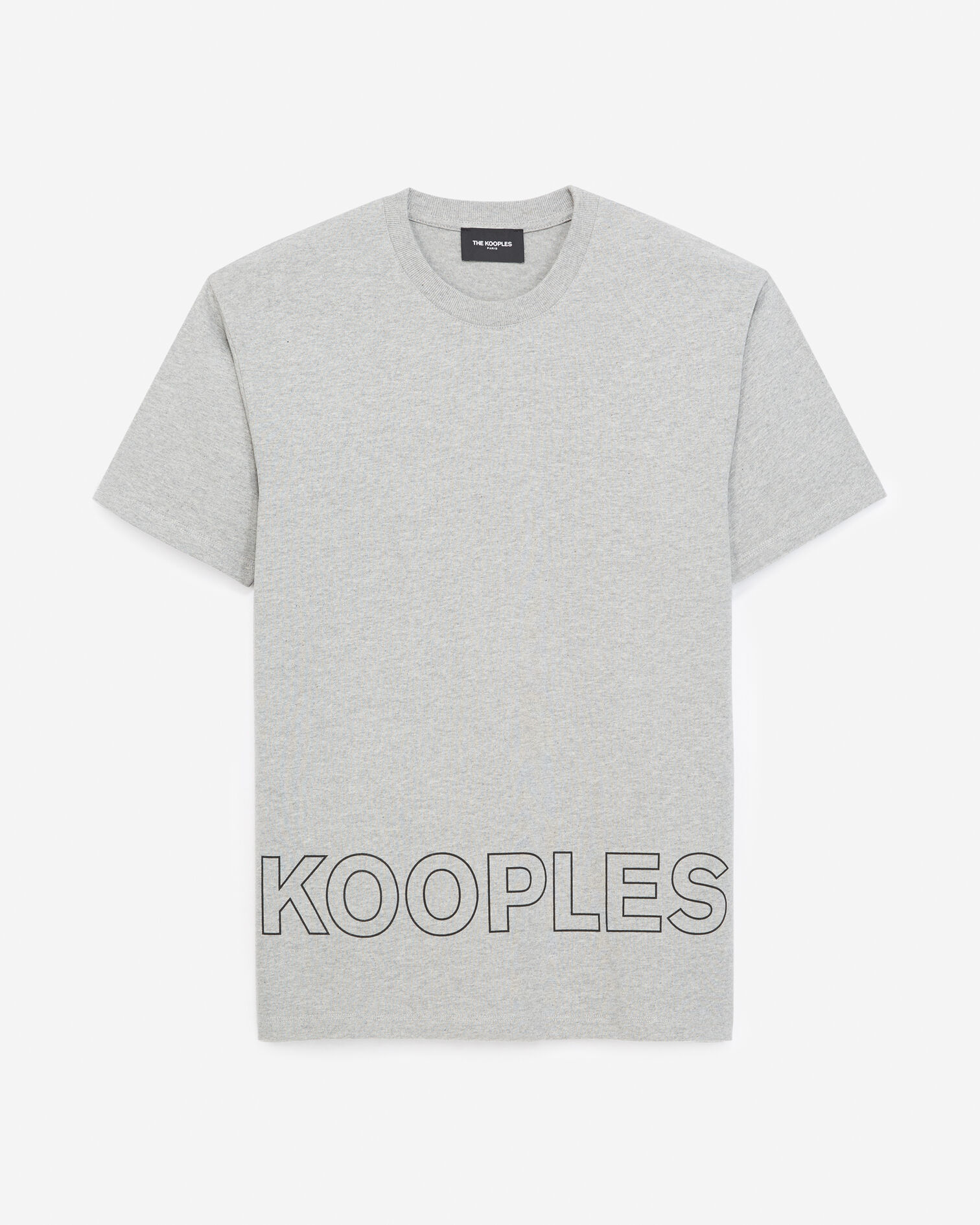 T-shirt gris coton à imprimé The Kooples, MIDDLE GREY MELANGE, hi-res image number null