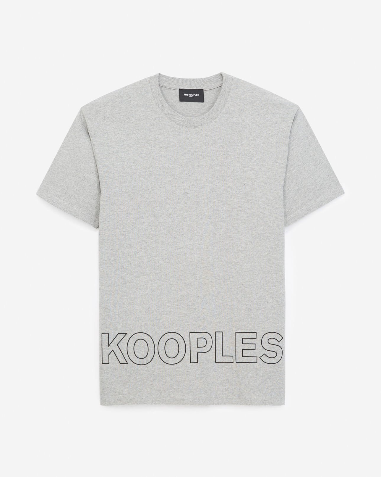 The Kooples HOMME MIDDLE GREY MELANGE t-shirt gris coton à imprimé the kooples