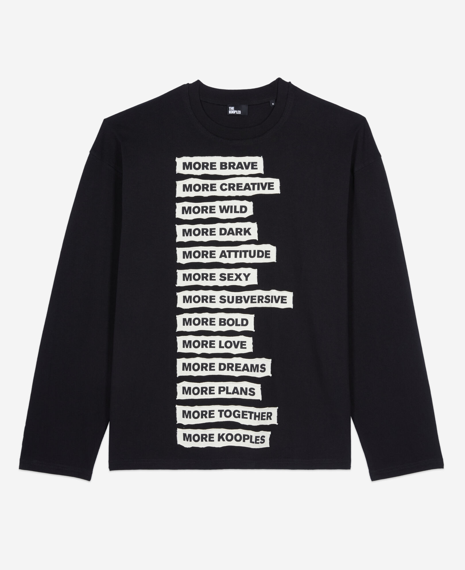 The Kooples MEN BLACK WASHED black long-sleeved t-shirt