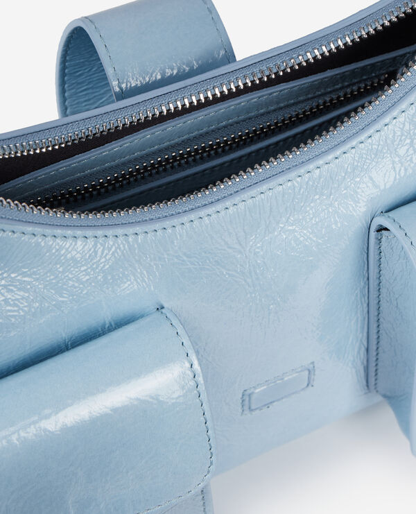 The Kooples FEMME LIGHT BLUE sac amelia en cuir bleu clair