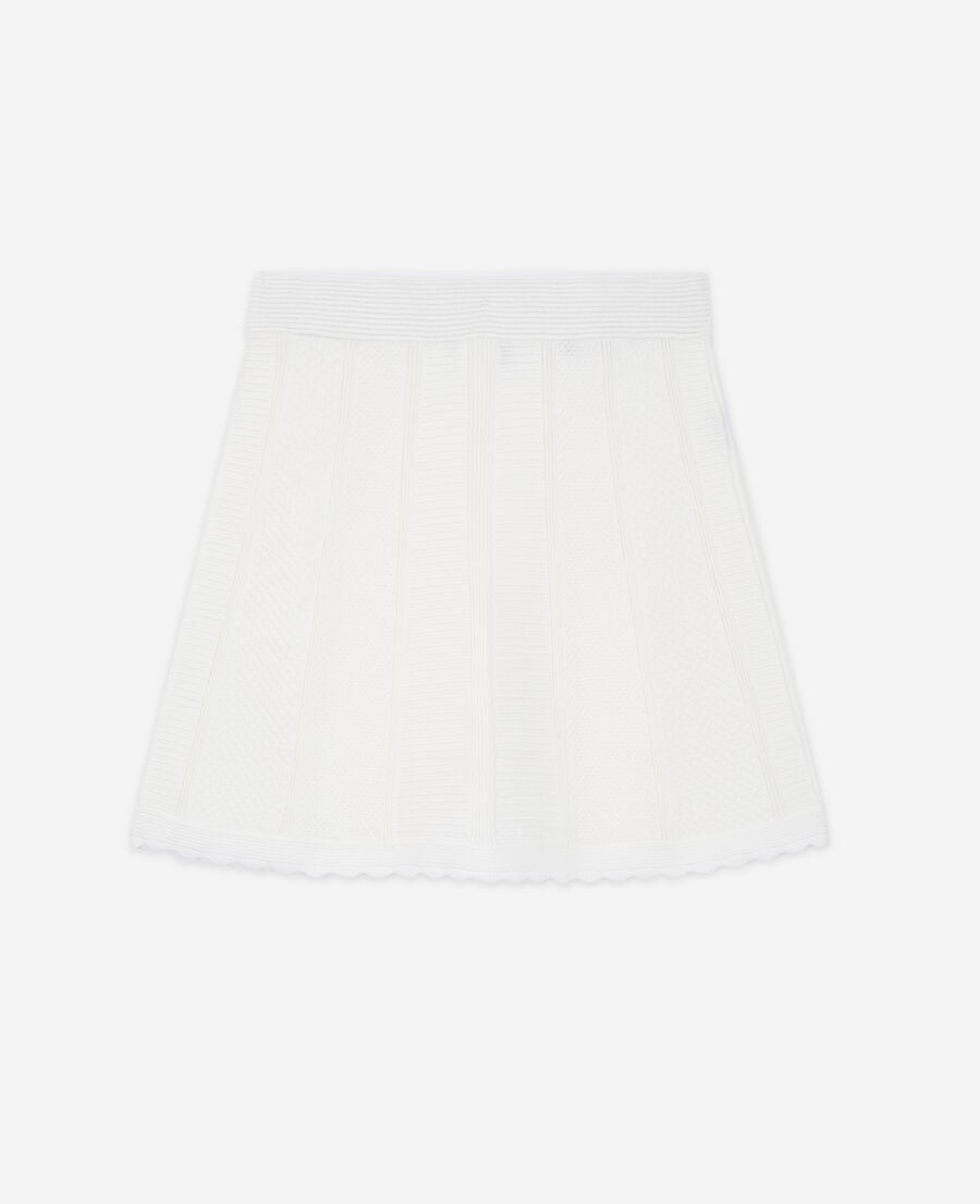 The Kooples WOMEN WHITE short white knit skirt