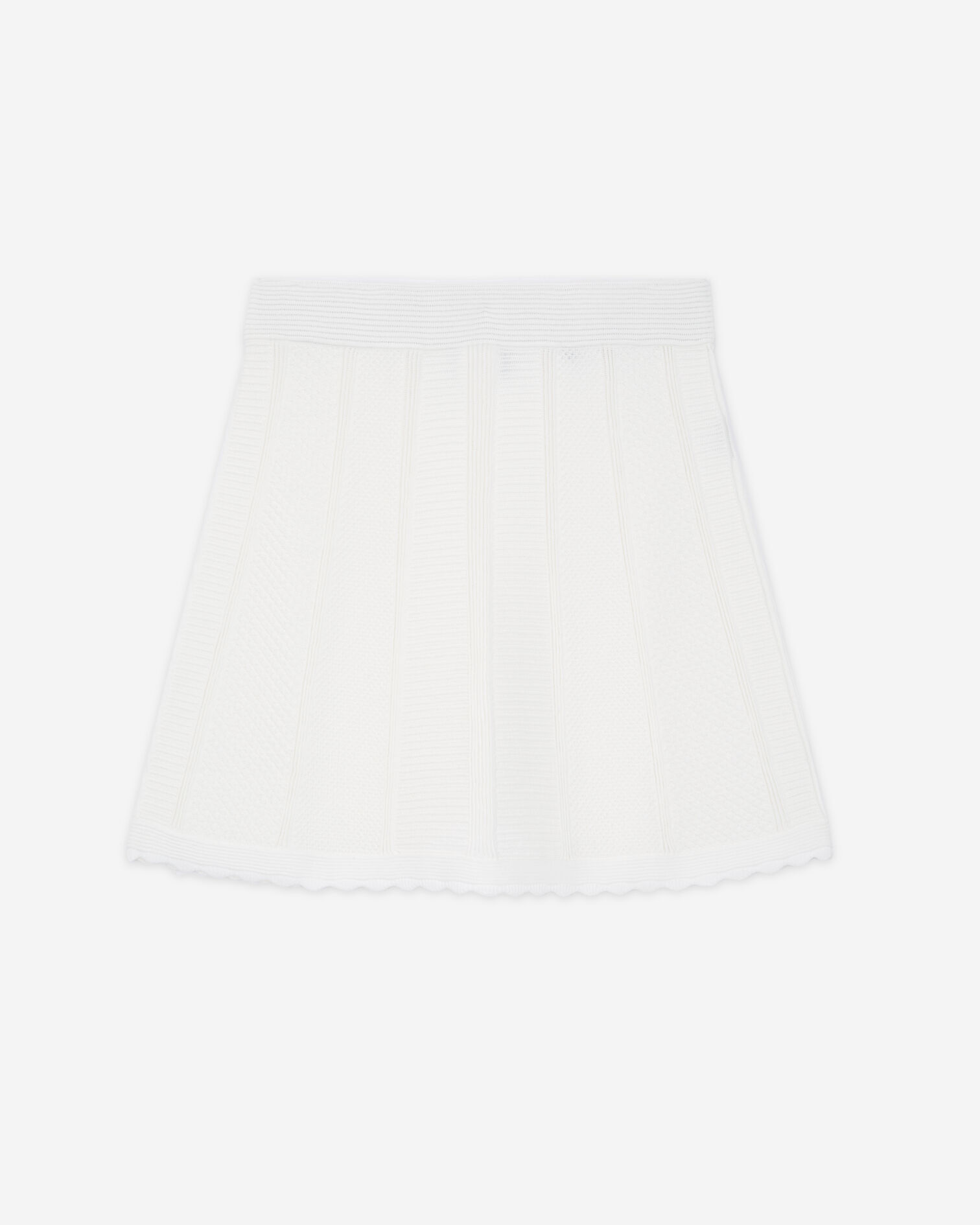 Jupe courte blanche en maille, WHITE, hi-res image number null