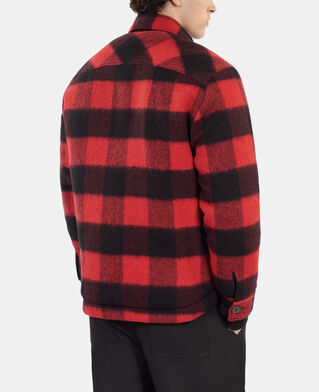 The Kooples HOMME RED / BLACK blouson style surchemise &agrave; carreaux