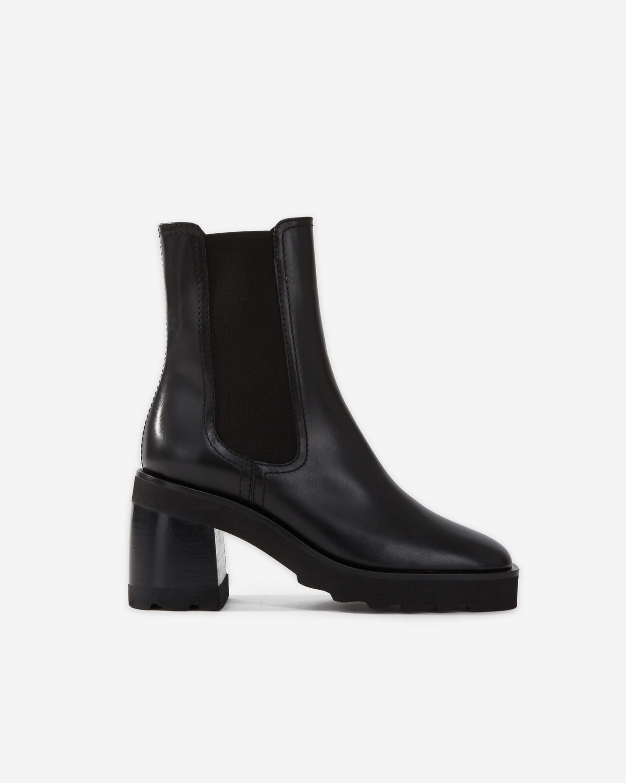 The Kooples FEMME BLACK boots à talons en cuir noir
