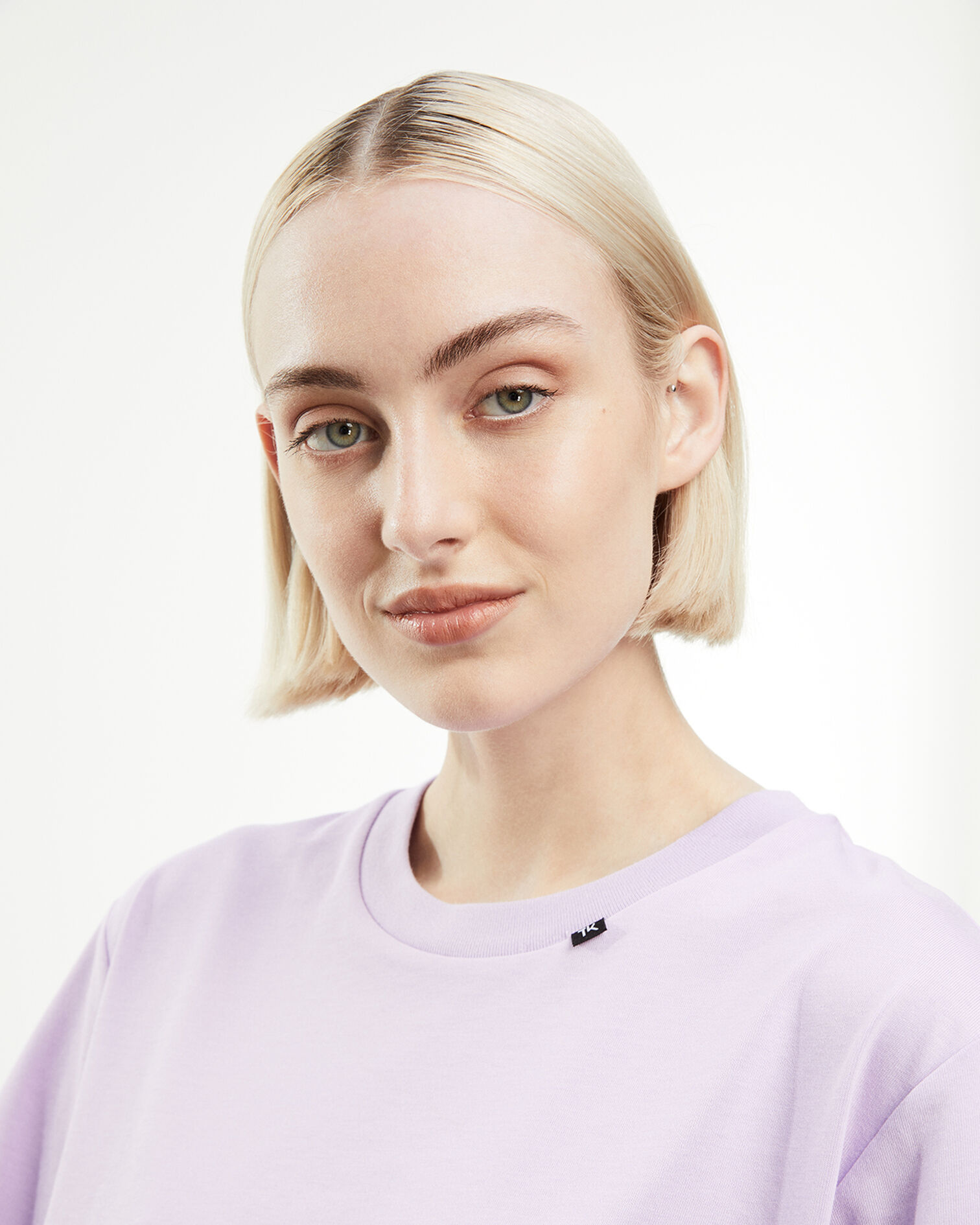 Light purple cotton T-shirt with logo, LIGHT PURPLE, hi-res image number null