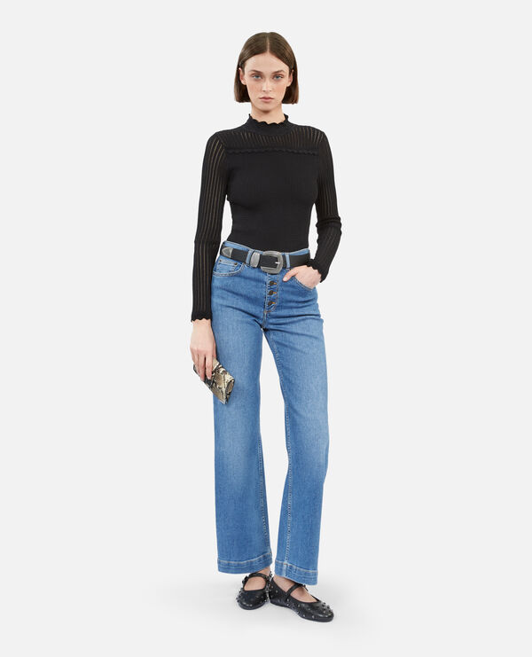 wide blue jeans