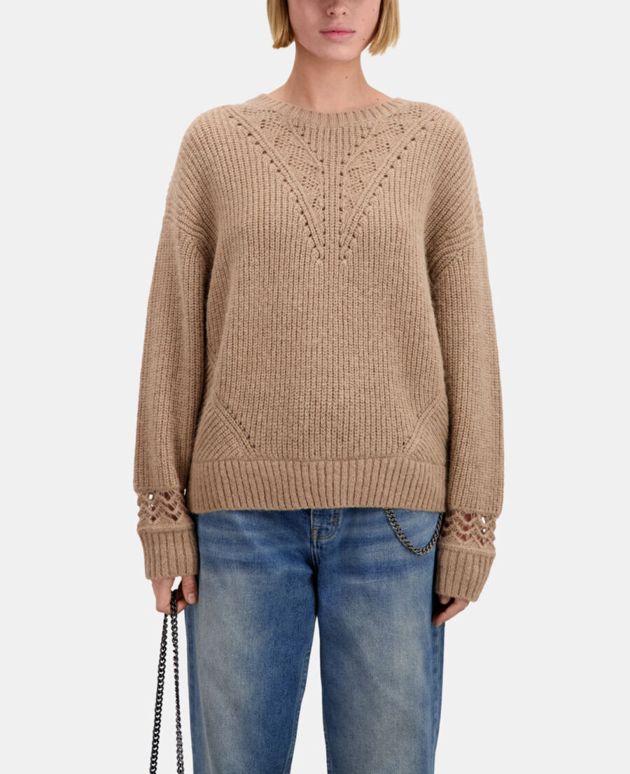 camel wool-blend sweater