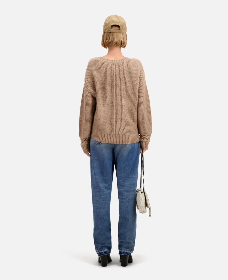 camel wool-blend sweater