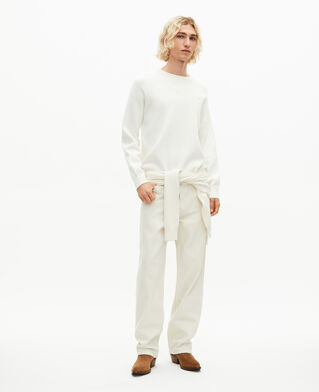 The Kooples HOMME ECRU pull col rond double face écru
