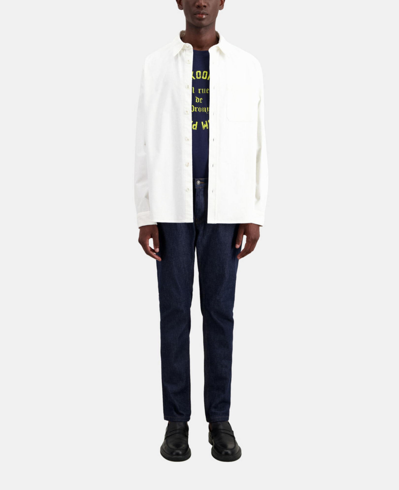 The Kooples MEN ECRU ecru corduroy shirt