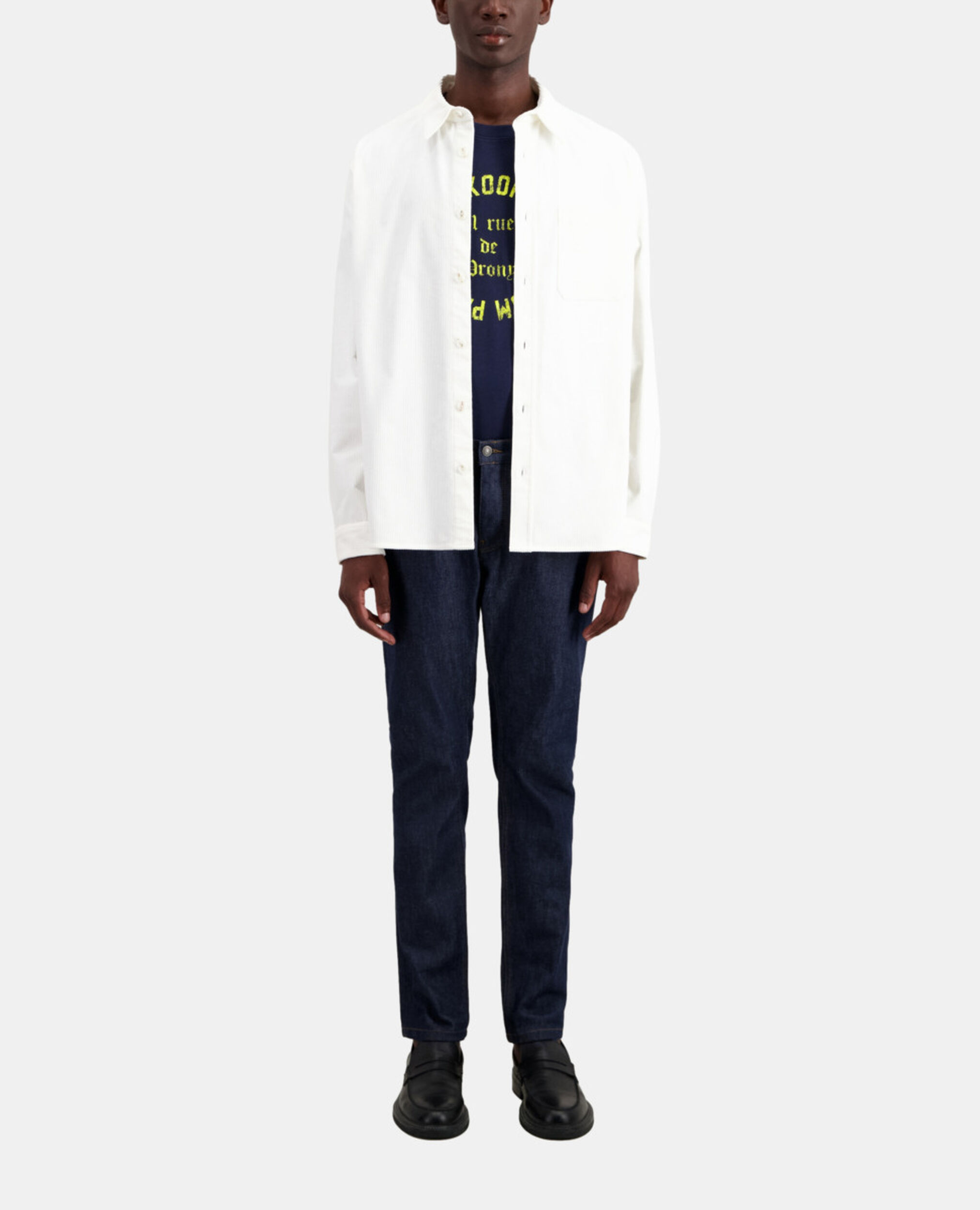 Ecru corduroy shirt, ECRU, hi-res image number null