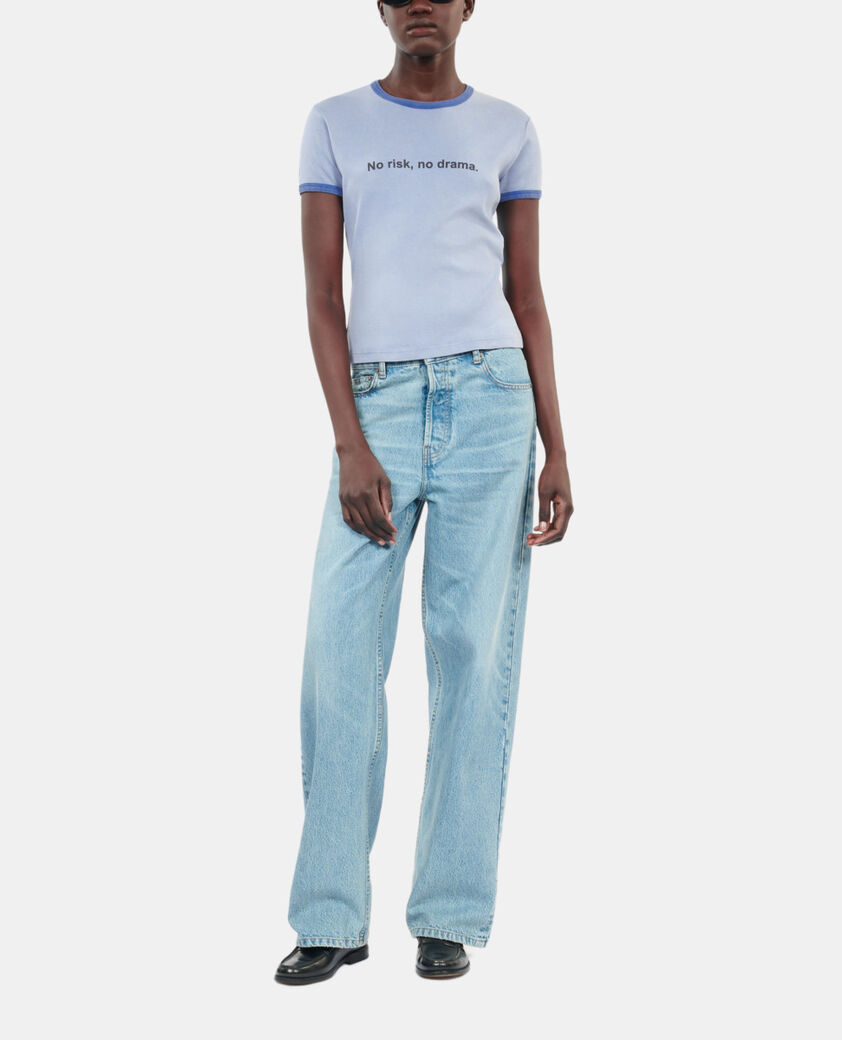 The Kooples WOMEN STONE BLUE blue no risk serigraphy t-shirt