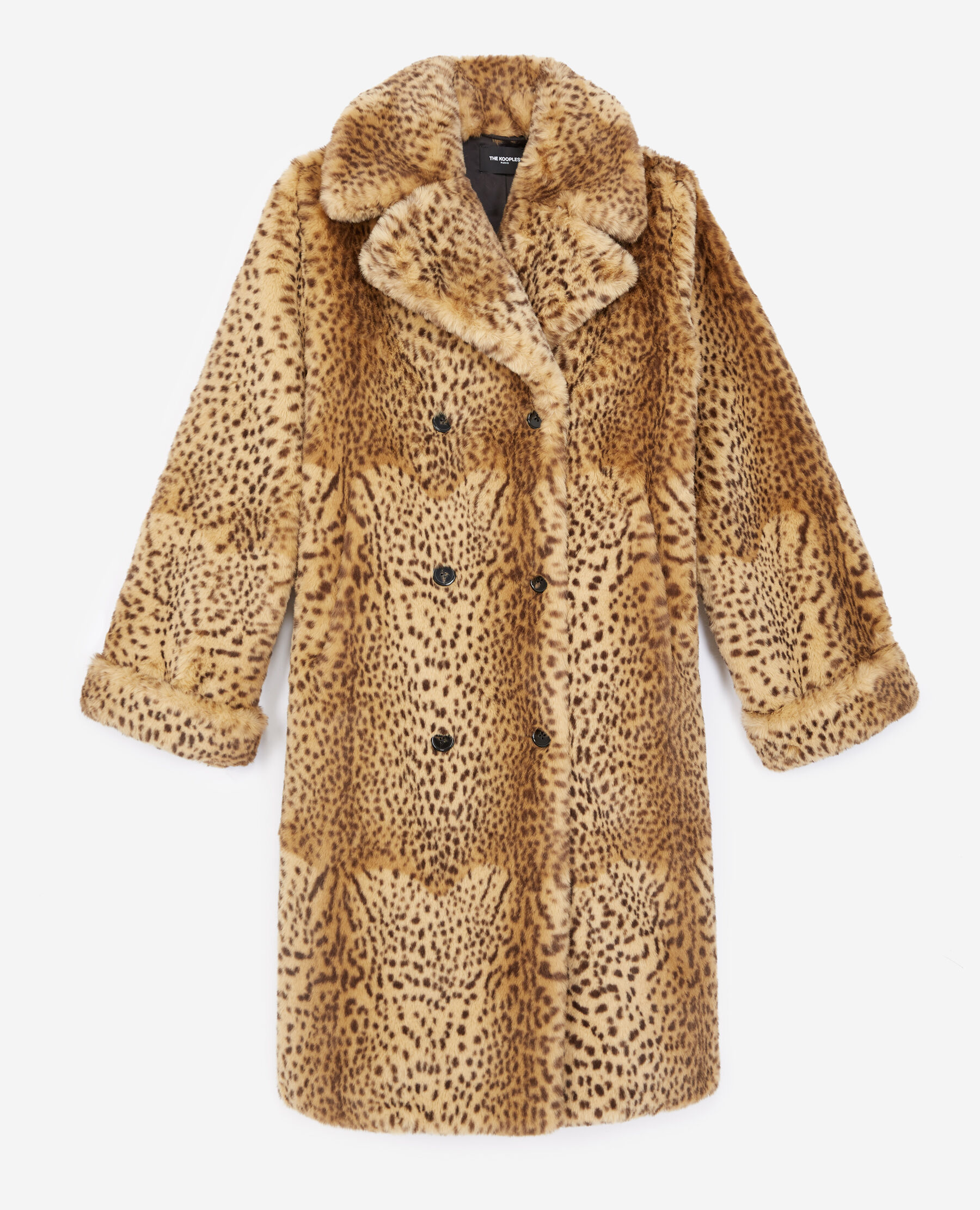 Long leopard print faux fur coat The Kooples
