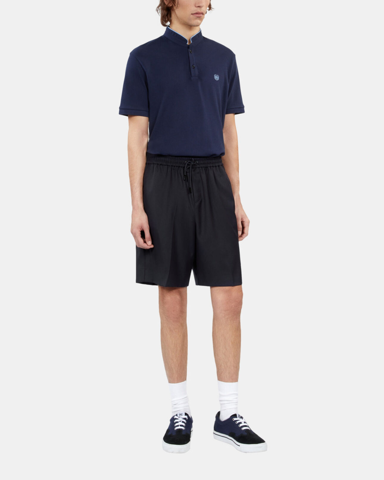 The Kooples HOMME DARK NAVY bermuda en laine bleu marine