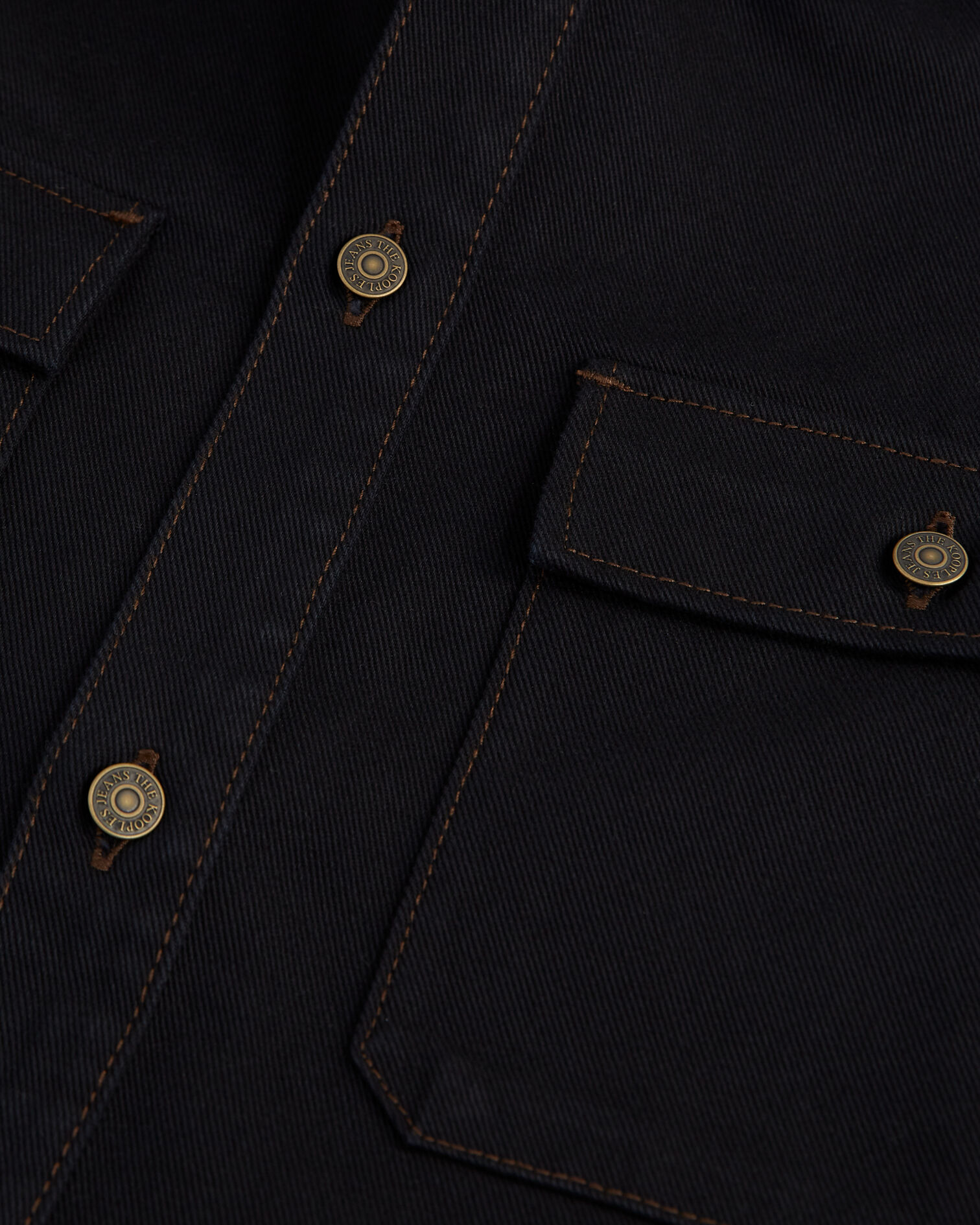 Black jean shirt with patch pockets, BLACK, hi-res image number null