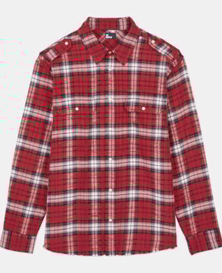 The Kooples MEN BLACK-RED-WHITE red and white checked overshirt