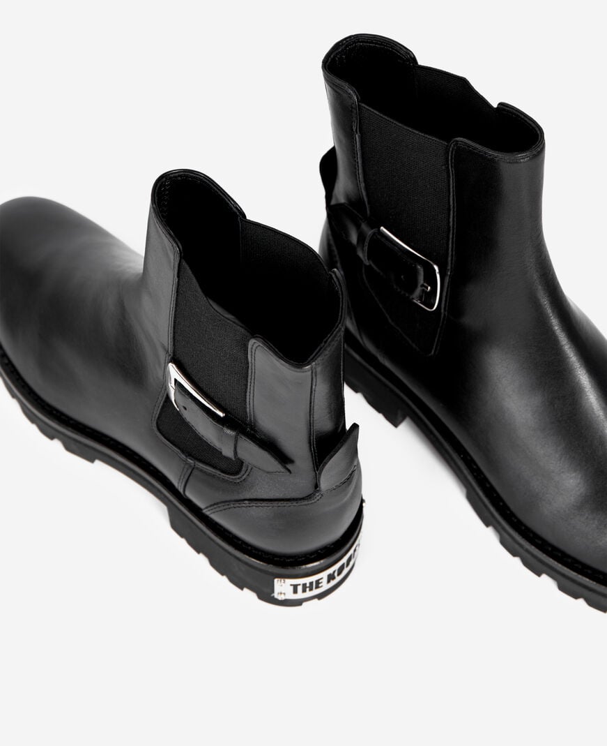 The Kooples FEMME BLACK bottines chelsea en cuir noires