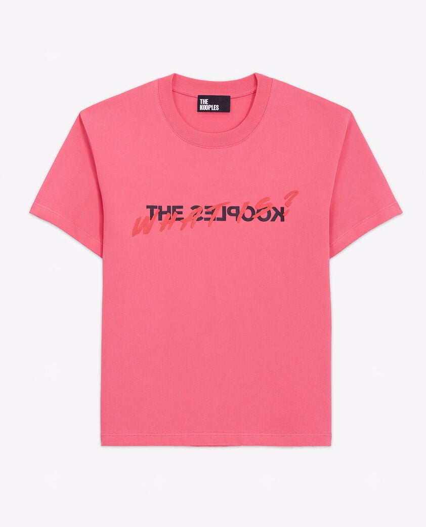 The Kooples DAMEN OLD ROSE rosa t-shirt mit what is-schriftzug