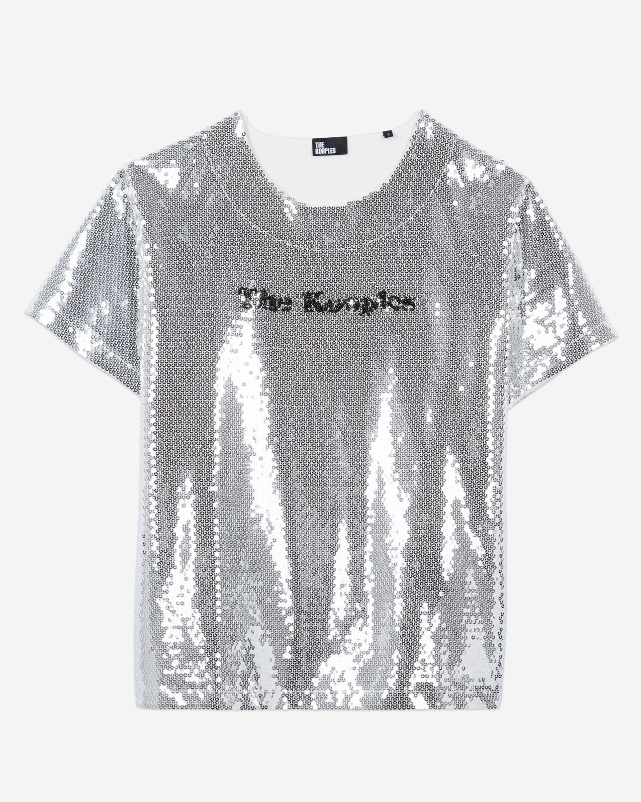 The Kooples FEMME SEQUINS t-shirt à sequins argenté