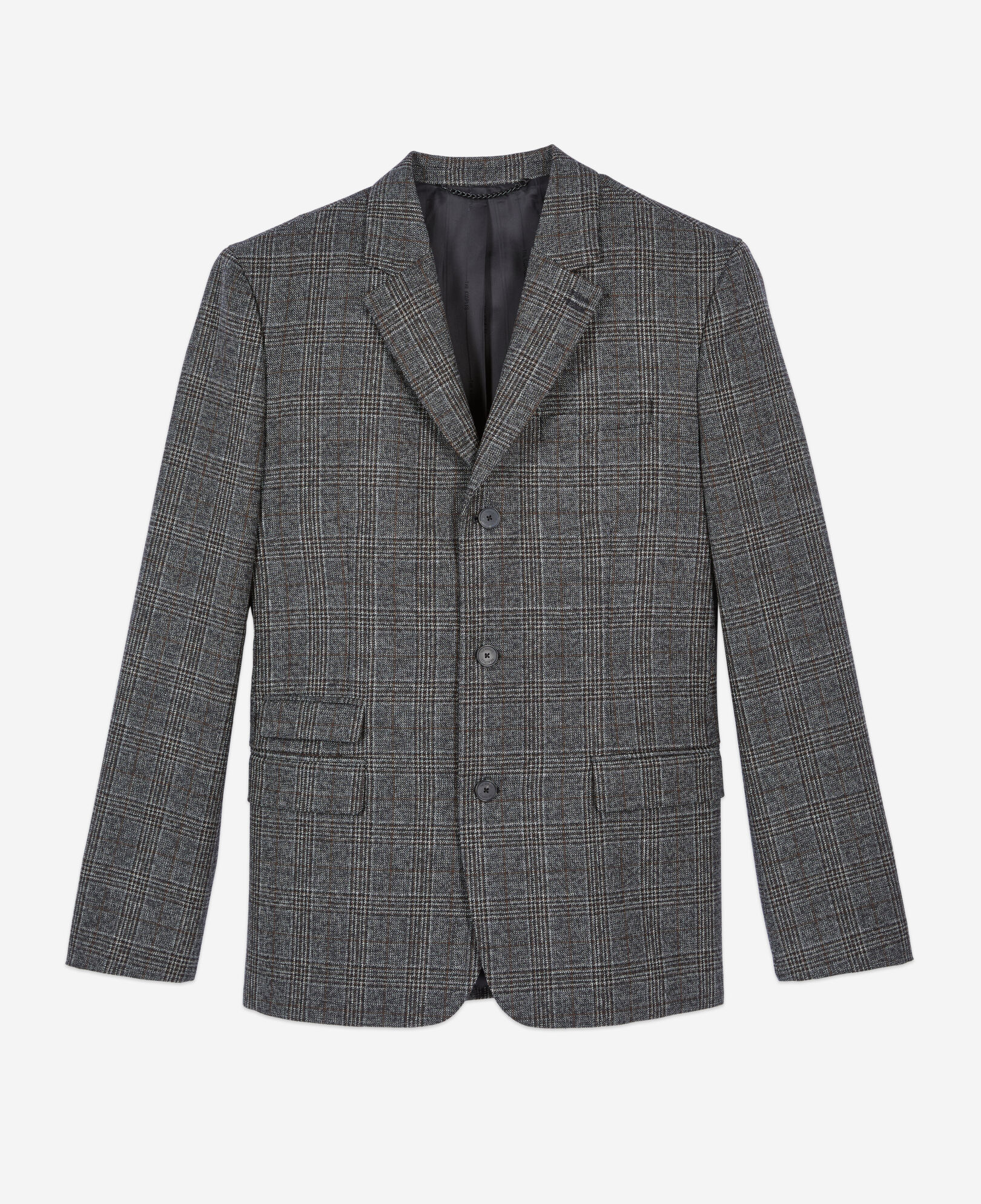 The Kooples HOMME BROWN / BLACK blazer en laine prince de galles