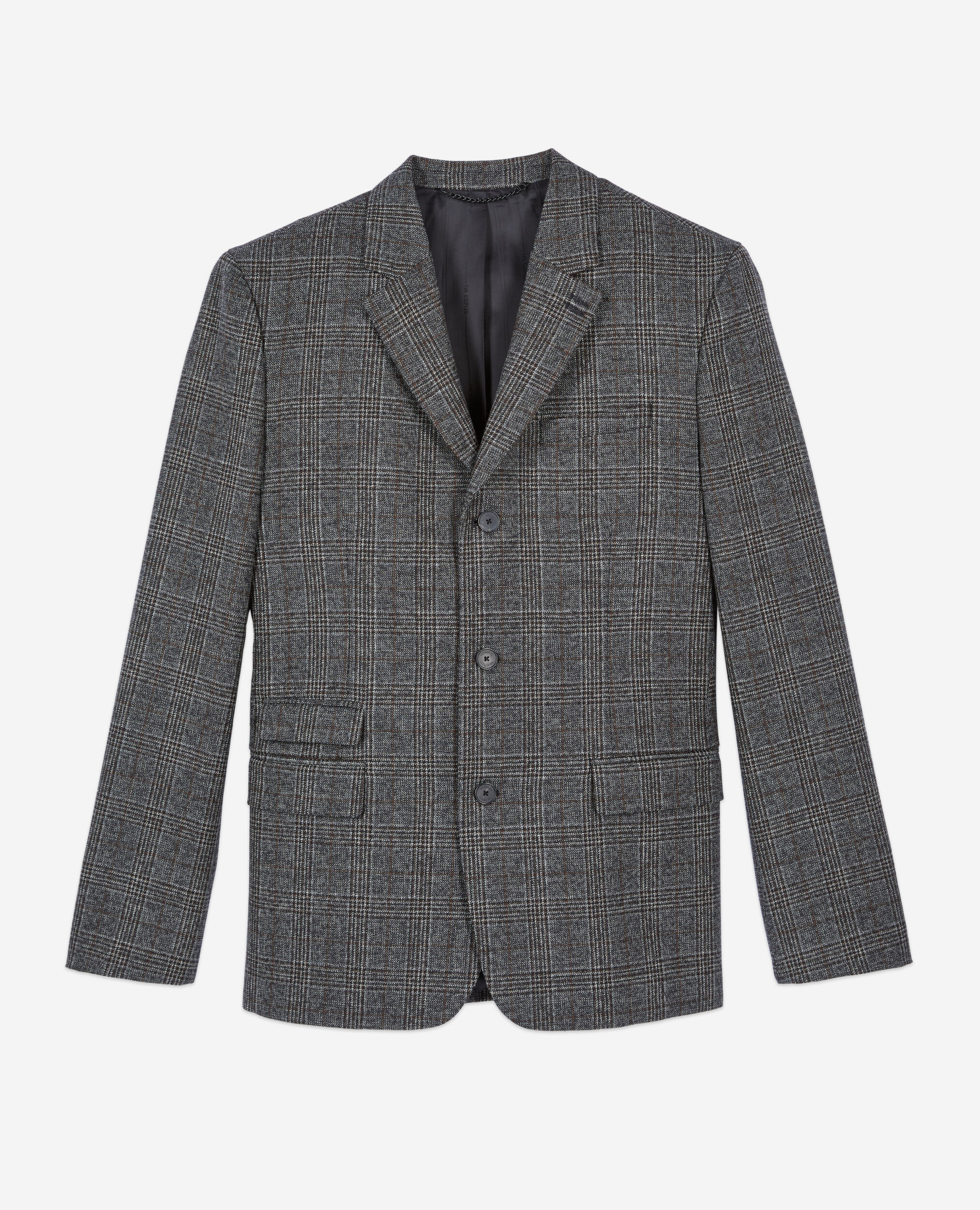 Blazer en laine Prince de Galles, BROWN / BLACK, hi-res image number null