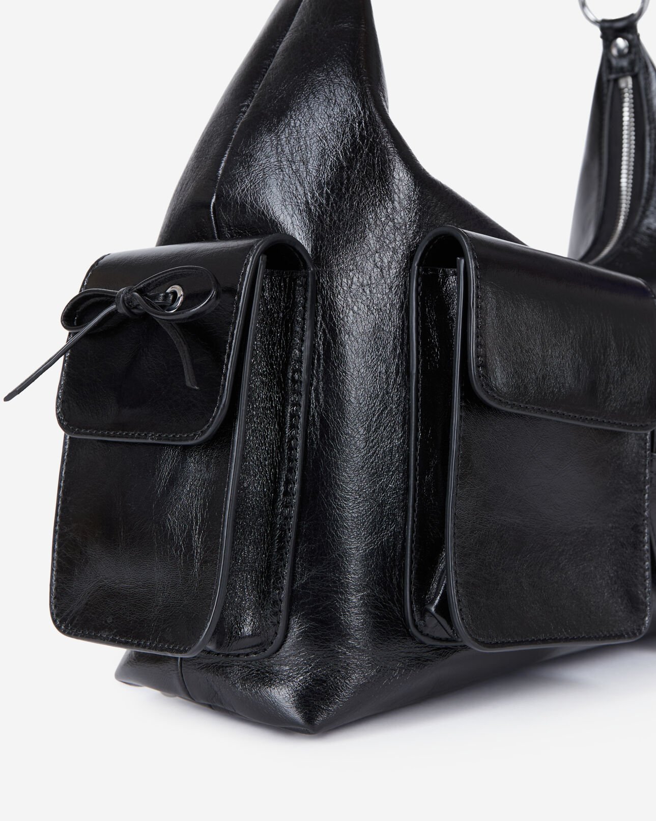 The Kooples WOMEN BLACK black leather amelia xl bag