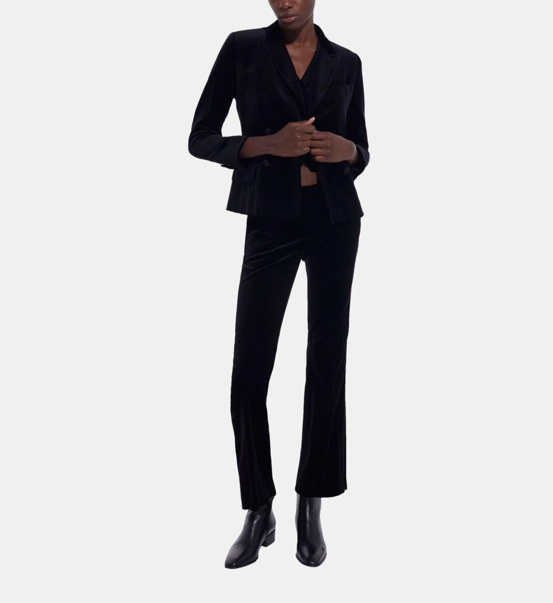 Black velvet suit jacket The Kooples US