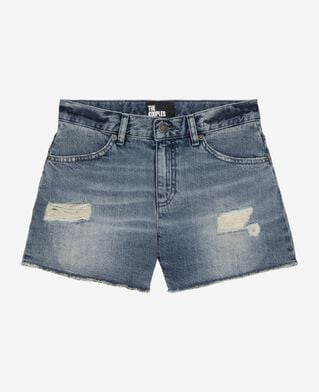 The Kooples WOMEN BABY BLUE blue denim shorts