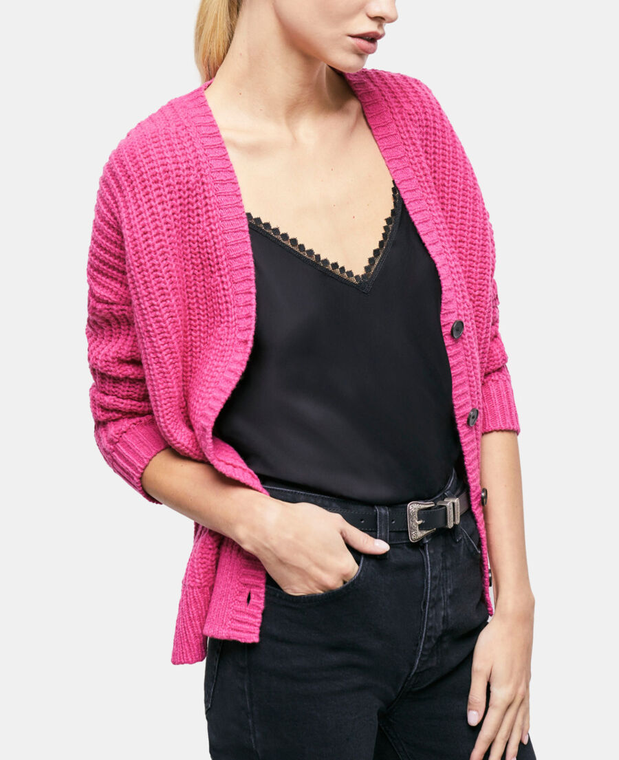 pink cardigan