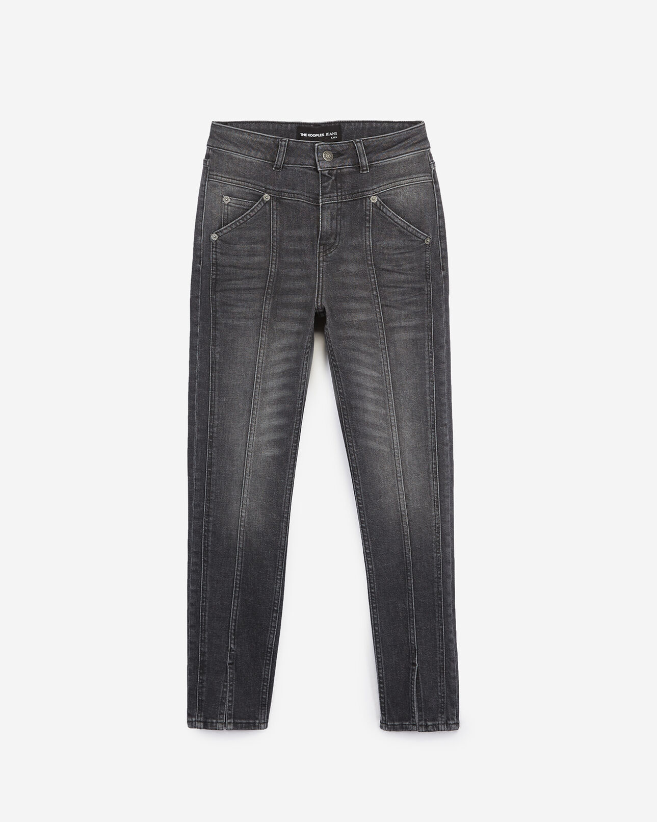 The Kooples FEMME BLACK WASHED jean skinny noir délavé