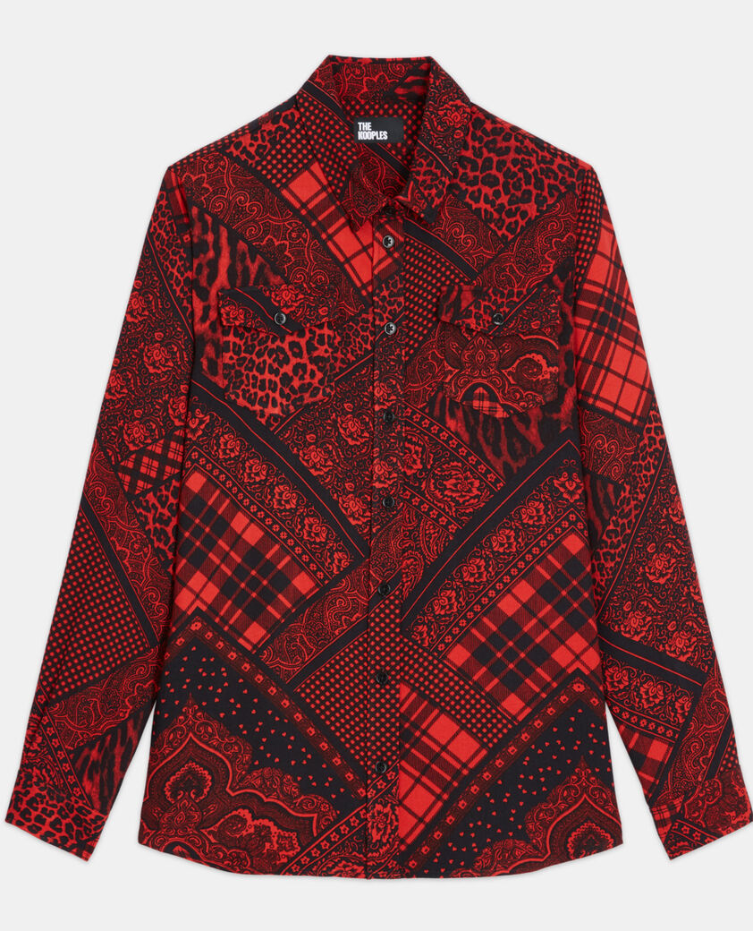 The Kooples F RED / BLACK printed shirt