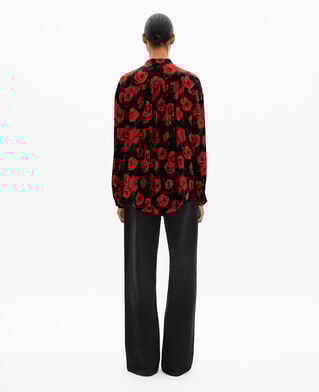 The Kooples DAMEN BLACK - RED weites hemd mit blumendruck schwarz