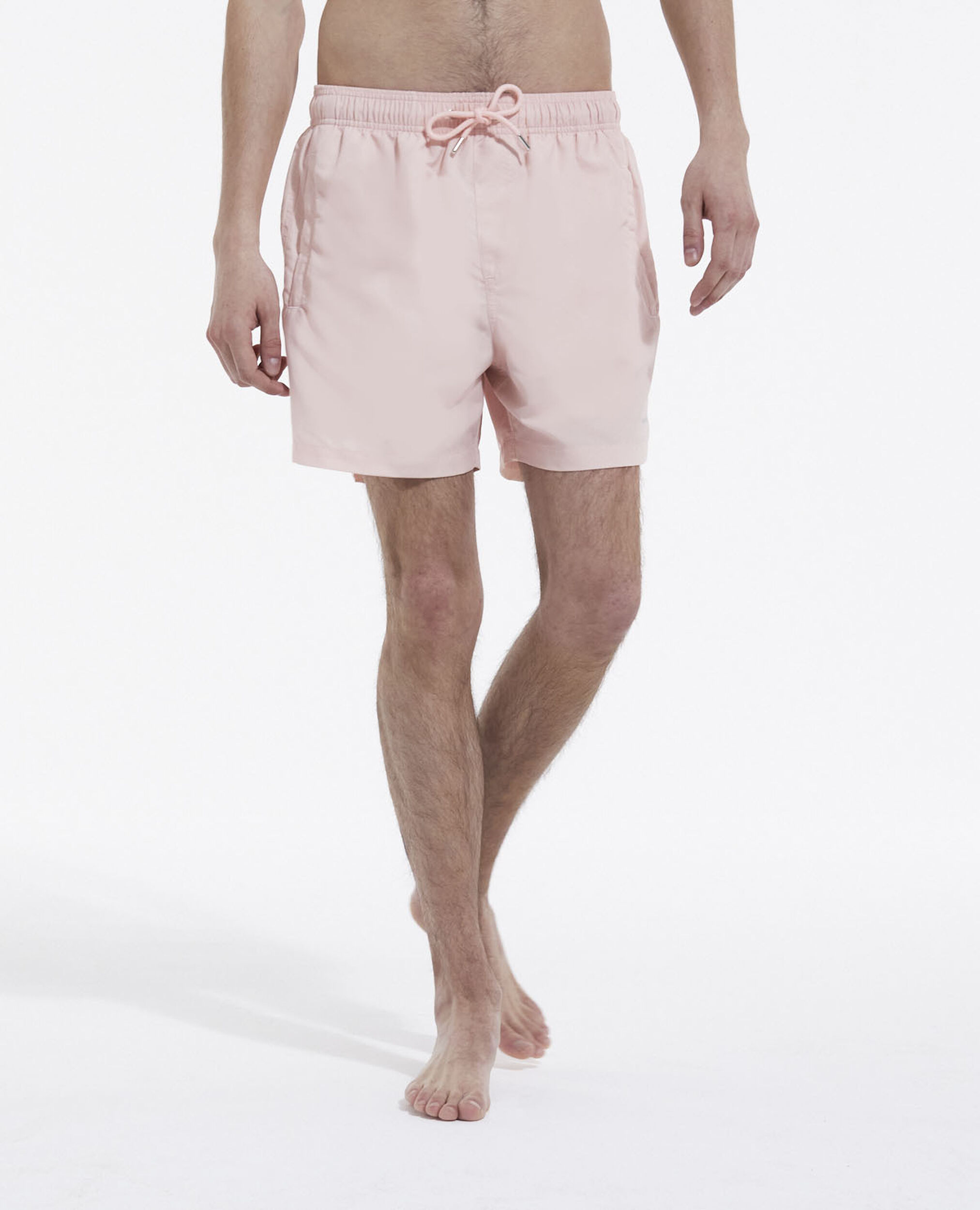 Pink technical swim shorts with small logo, LIGHT PINK, hi-res image number null