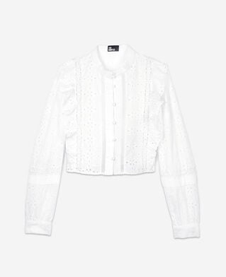 The Kooples F WHITE white shirt with english embroidery